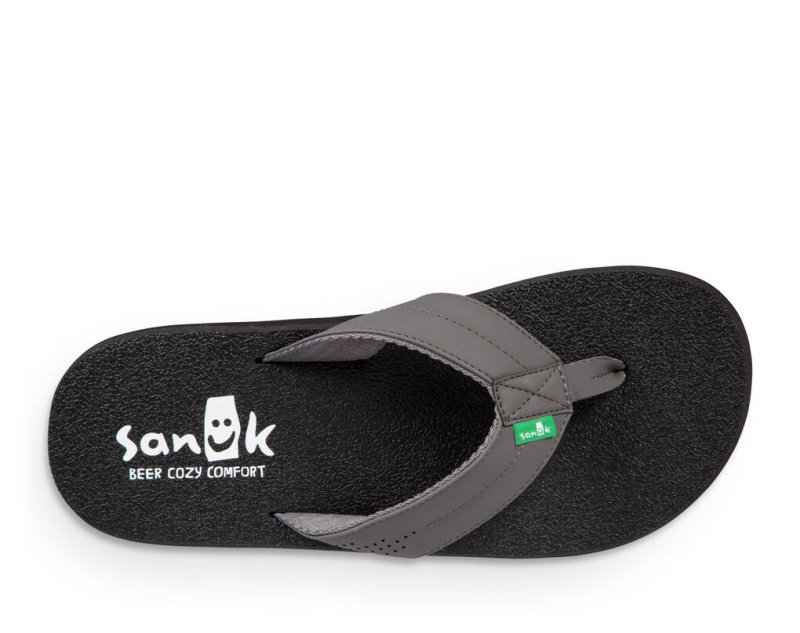 Sanuk Beer Cozy Coaster Flip Flop Herr Grå | JSOP1305