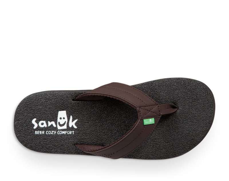 Sanuk Beer Cozy Coaster Flip Flop Herr Mörkbruna | JSOP1306