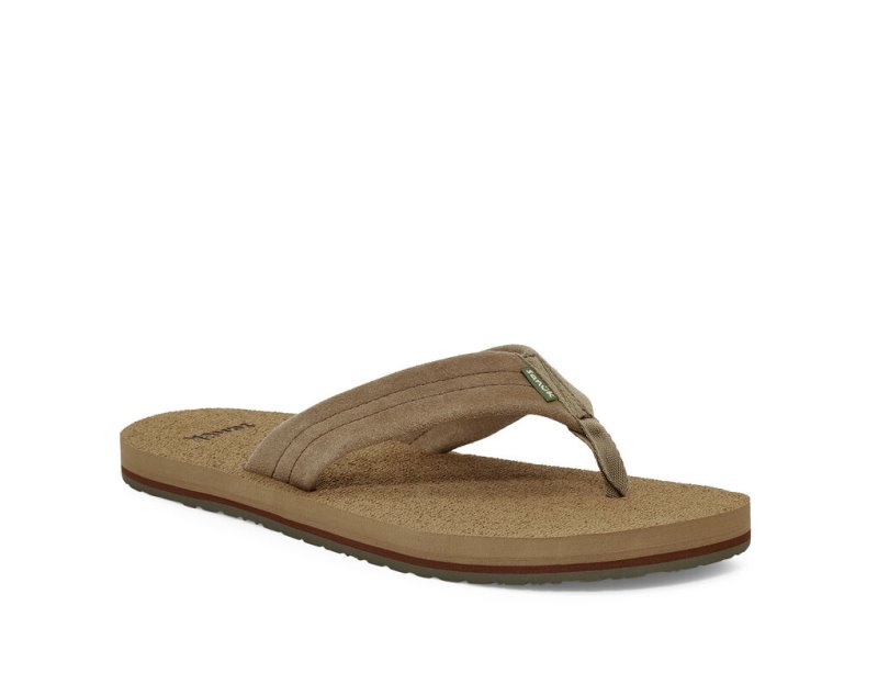 Sanuk Beer Cozy Stacker Mocka Flip Flop Herr Bruna | JSOP1309