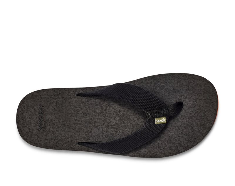 Sanuk Beer Cozy Stacker Webbing Flip Flop Herr Svarta | JSOP1310