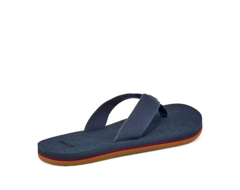 Sanuk Beer Cozy Stacker Webbing Flip Flop Herr Blå | JSOP1311