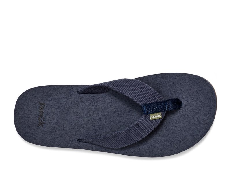 Sanuk Beer Cozy Stacker Webbing Flip Flop Herr Blå | JSOP1311