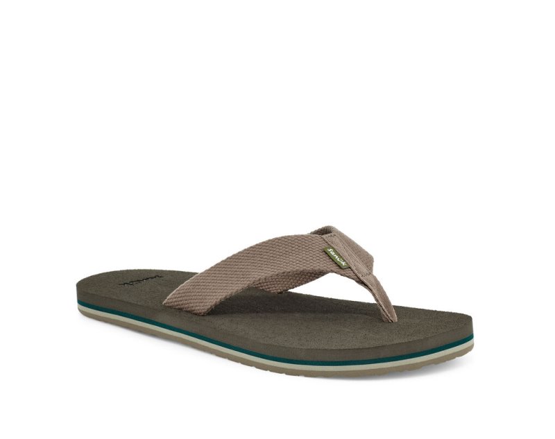 Sanuk Beer Cozy Stacker Webbing Flip Flop Herr Mörkgrå | JSOP1312