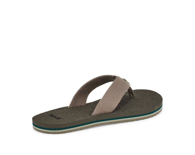 Sanuk Beer Cozy Stacker Webbing Flip Flop Herr Mörkgrå | JSOP1312