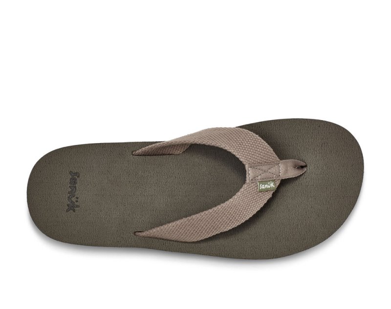 Sanuk Beer Cozy Stacker Webbing Flip Flop Herr Mörkgrå | JSOP1312