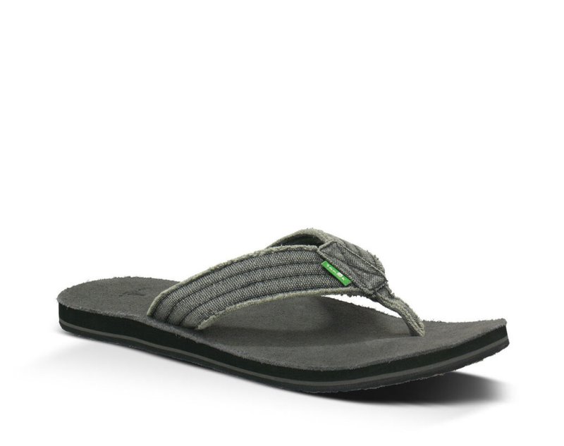 Sanuk Fraid Not Flip Flop Herr Charcoal | JSOP1318