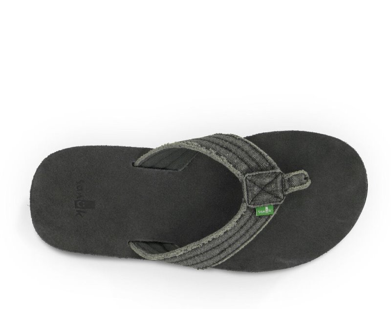 Sanuk Fraid Not Flip Flop Herr Charcoal | JSOP1318