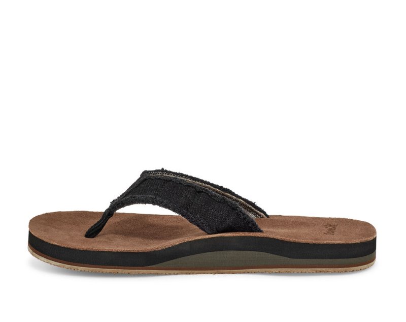 Sanuk Fraid Not Soft Top Eco-Friendly Flip Flop Herr Svarta | JSOP1322