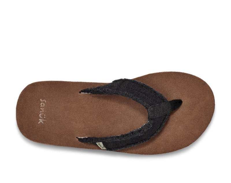 Sanuk Fraid Not Soft Top Eco-Friendly Flip Flop Herr Svarta | JSOP1322