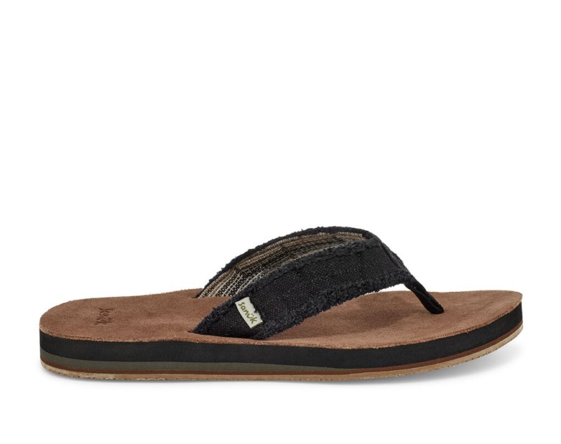 Sanuk Fraid Not Soft Top Eco-Friendly Flip Flop Herr Svarta | JSOP1322