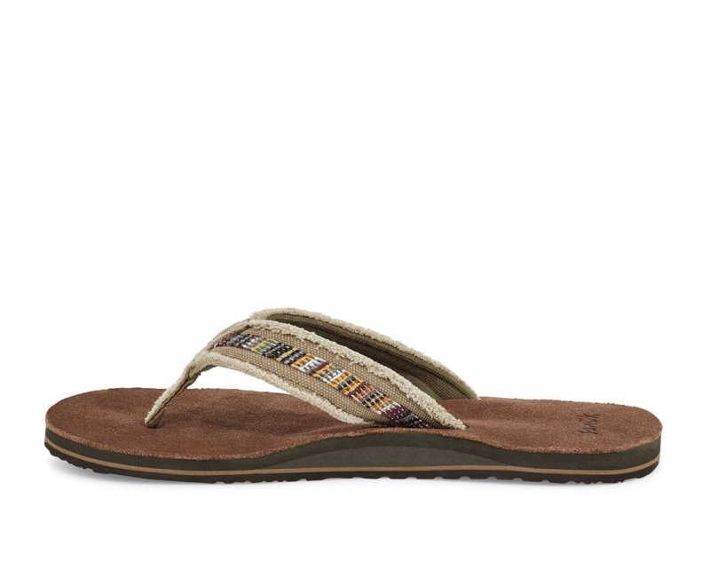 Sanuk Fraid So Eco-Friendly Flip Flop Herr Khaki | JSOP1327