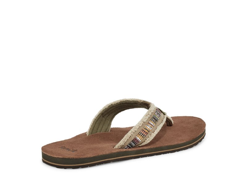 Sanuk Fraid So Eco-Friendly Flip Flop Herr Khaki | JSOP1327