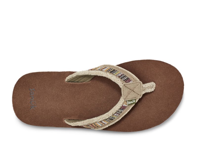 Sanuk Fraid So Eco-Friendly Flip Flop Herr Khaki | JSOP1327