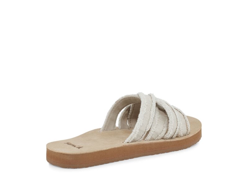 Sanuk Fraidy Badtofflor Sandaler Dam Khaki Beige | JSOP1136