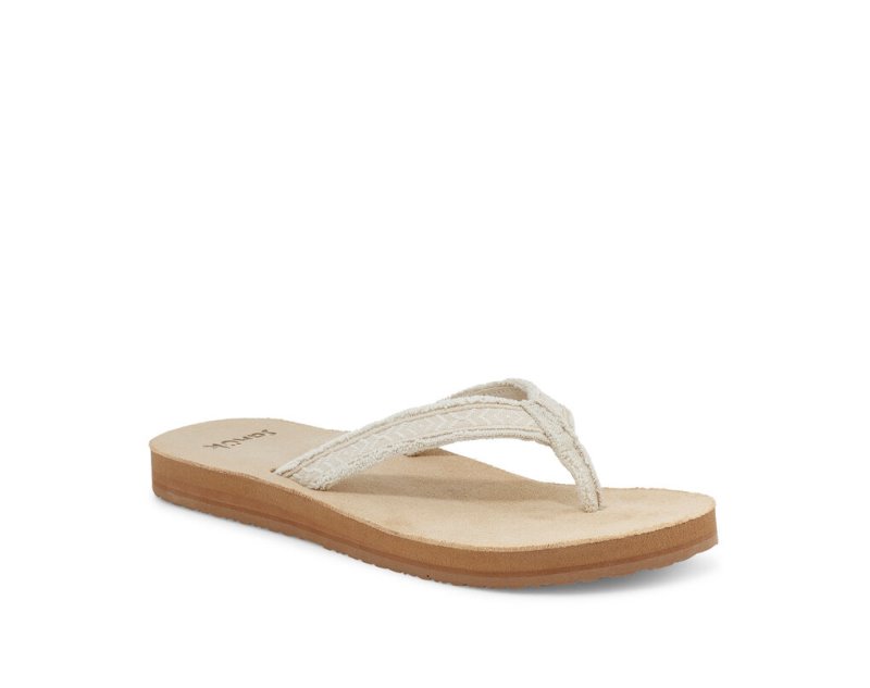 Sanuk Fraidy Tribal Hemp Flip Flop Dam Khaki | JSOP1139