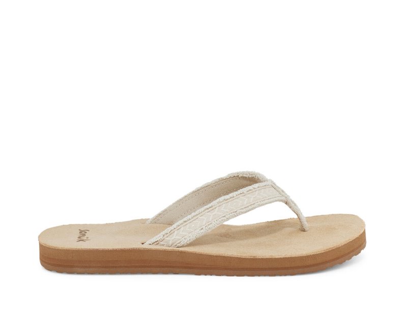 Sanuk Fraidy Tribal Hemp Flip Flop Dam Khaki | JSOP1139