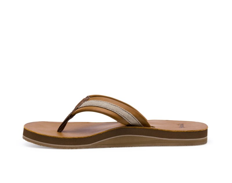 Sanuk Hullsome Läder ST Hemp Flip Flop Herr Bruna | JSOP1335