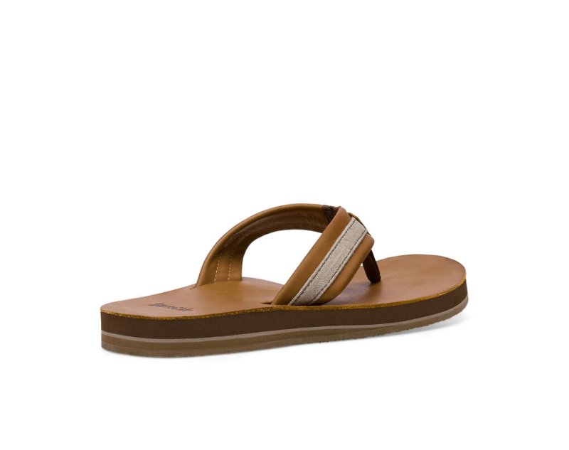 Sanuk Hullsome Läder ST Hemp Flip Flop Herr Bruna | JSOP1335