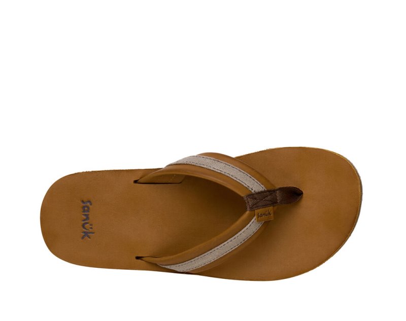 Sanuk Hullsome Läder ST Hemp Flip Flop Herr Bruna | JSOP1335