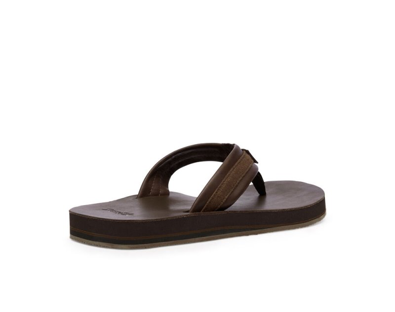 Sanuk Hullsome Läder ST Hemp Flip Flop Herr Mörkbruna | JSOP1336