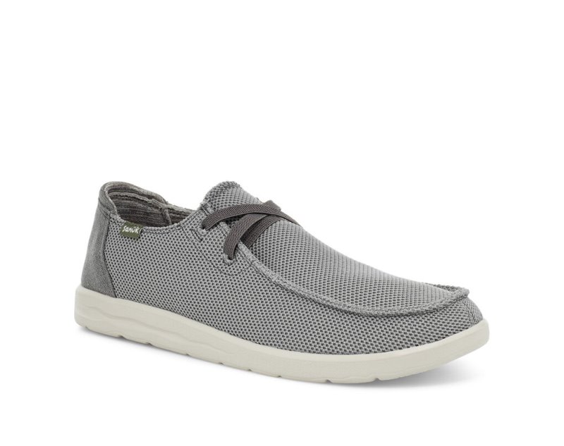 Sanuk Shaka Mesh No-tie Sneakers Herr Grå | JSOP1353