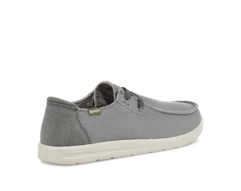 Sanuk Shaka Mesh No-tie Sneakers Herr Grå | JSOP1353