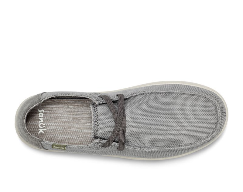 Sanuk Shaka Mesh No-tie Sneakers Herr Grå | JSOP1353