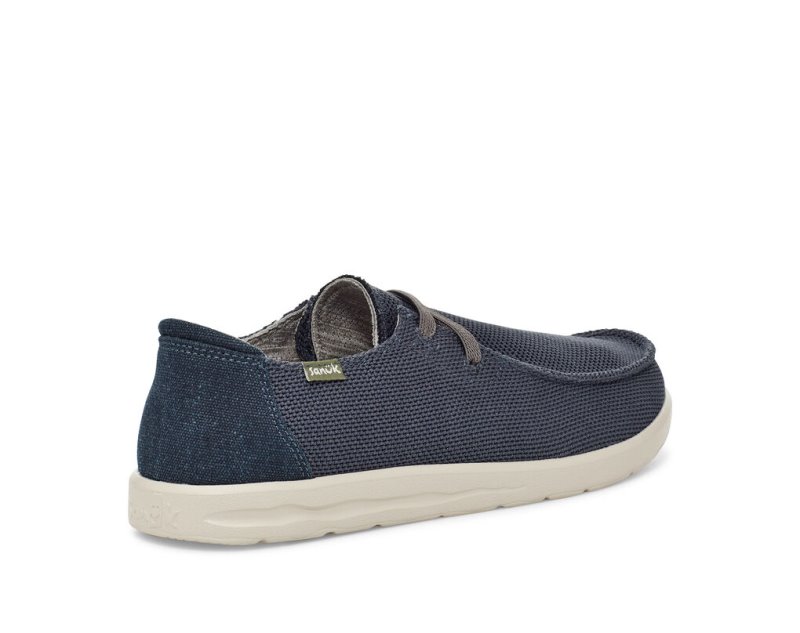 Sanuk Shaka Mesh No-tie Sneakers Herr Marinblå | JSOP1355