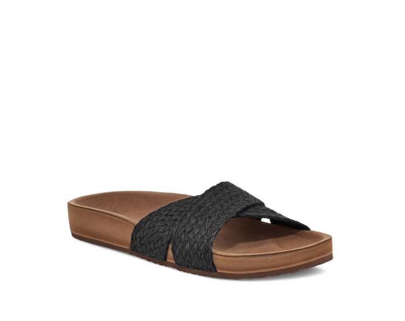 Sanuk She Cruzy Jute Veganska Badtofflor Sandaler Dam Svarta | JSOP1173