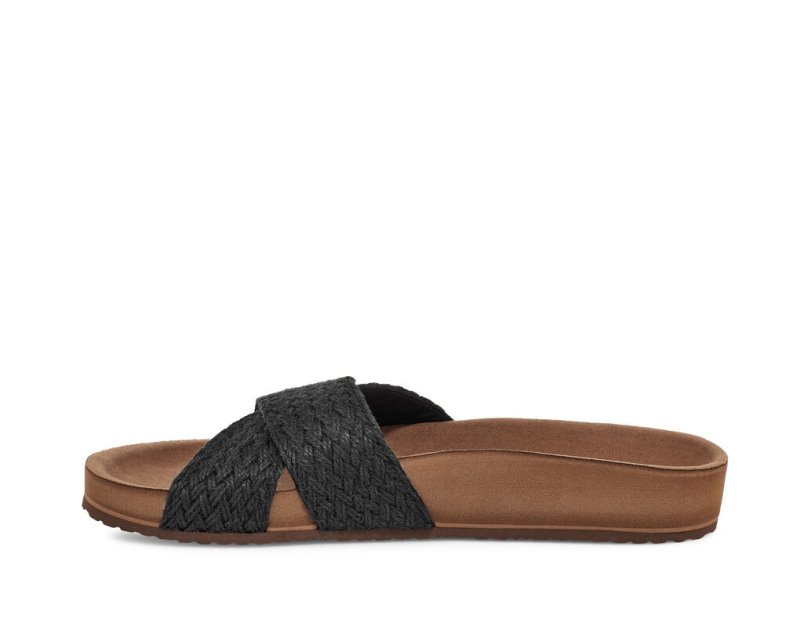 Sanuk She Cruzy Jute Veganska Badtofflor Sandaler Dam Svarta | JSOP1173