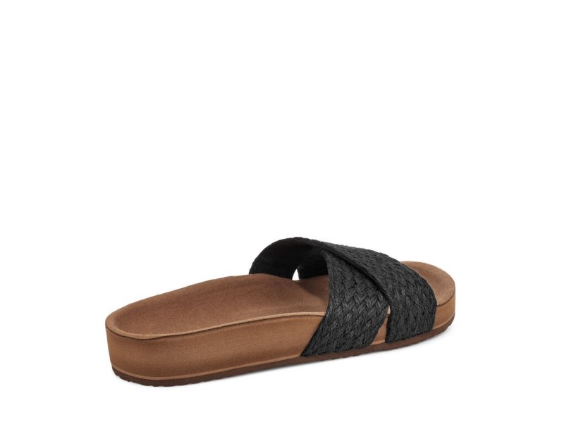 Sanuk She Cruzy Jute Veganska Badtofflor Sandaler Dam Svarta | JSOP1173