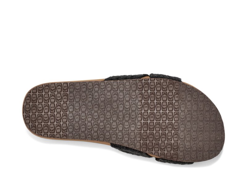 Sanuk She Cruzy Jute Veganska Badtofflor Sandaler Dam Svarta | JSOP1173