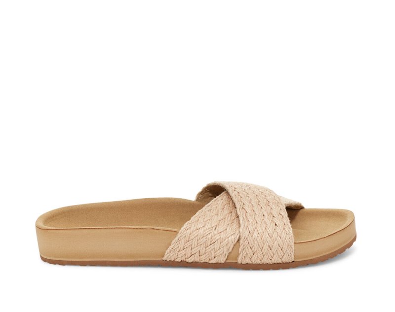 Sanuk She Cruzy Jute Veganska Badtofflor Sandaler Dam Khaki | JSOP1175