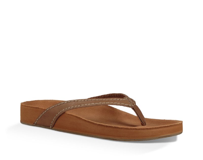 Sanuk She Loungey Läder Flip Flop Dam Bruna | JSOP1177