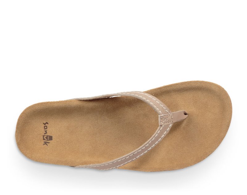 Sanuk She Loungey Läder Flip Flop Dam Bruna | JSOP1178