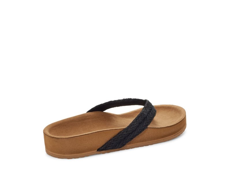 Sanuk She Loungy Hemp Sandaler Dam Svarta | JSOP1181