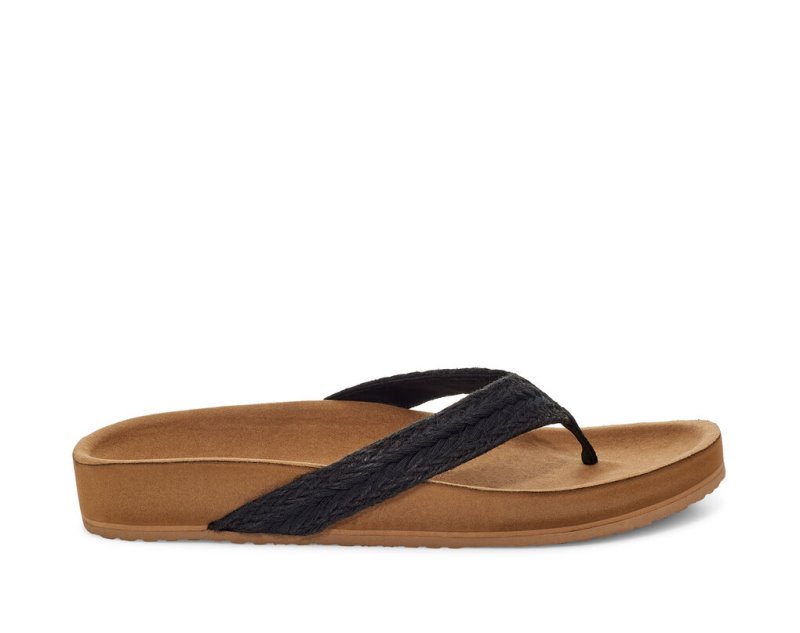 Sanuk She Loungy Hemp Sandaler Dam Svarta | JSOP1182