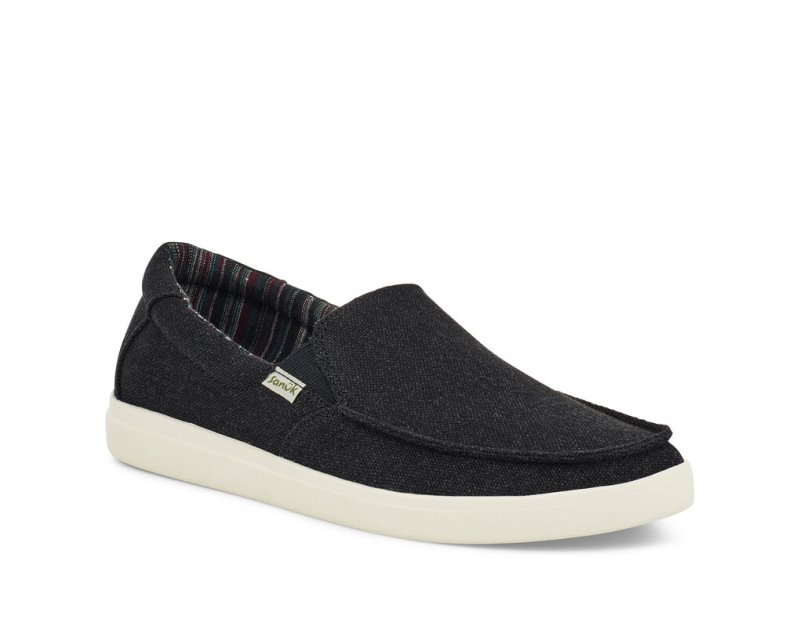 Sanuk Sideline 2 Hemp Slip-on Sneakers Herr Svarta | JSOP1357