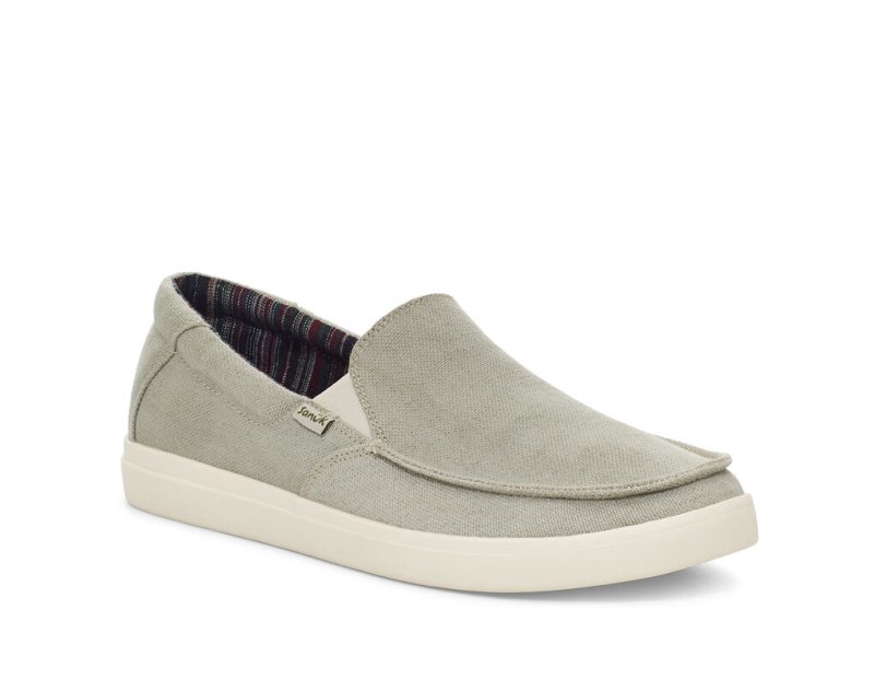 Sanuk Sideline 2 Hemp Slip-on Sneakers Herr Grå | JSOP1359