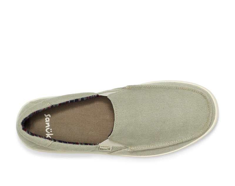 Sanuk Sideline 2 Hemp Slip-on Sneakers Herr Grå | JSOP1359