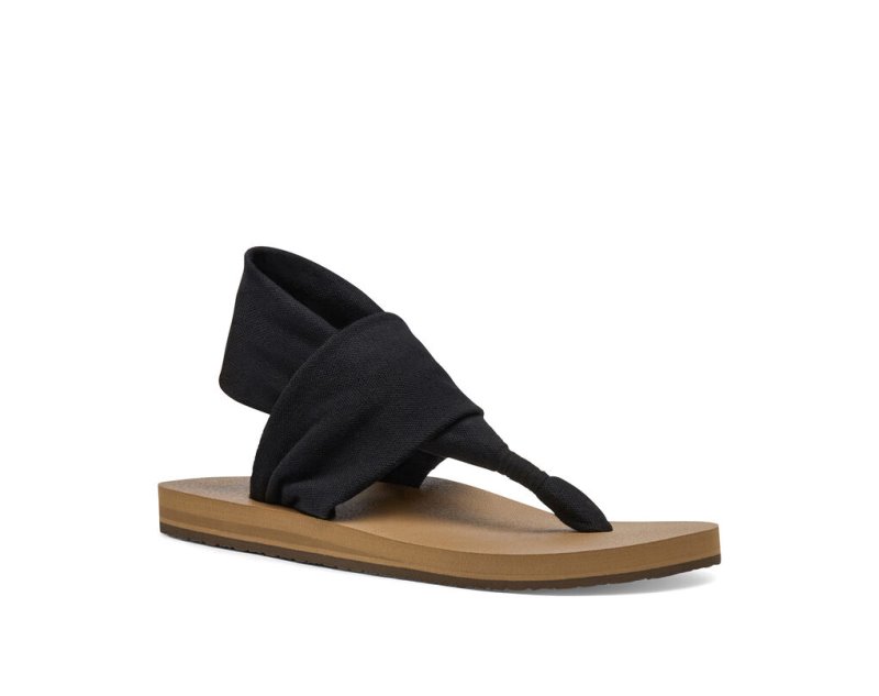 Sanuk Slingback ST Veganska Sandaler Dam Svarta Bruna | JSOP1185