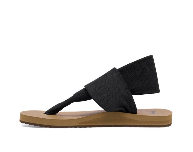 Sanuk Slingback ST Veganska Sandaler Dam Svarta Bruna | JSOP1185