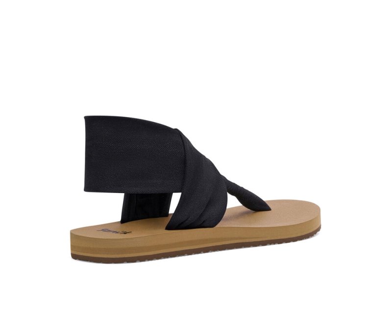 Sanuk Slingback ST Veganska Sandaler Dam Svarta Bruna | JSOP1185