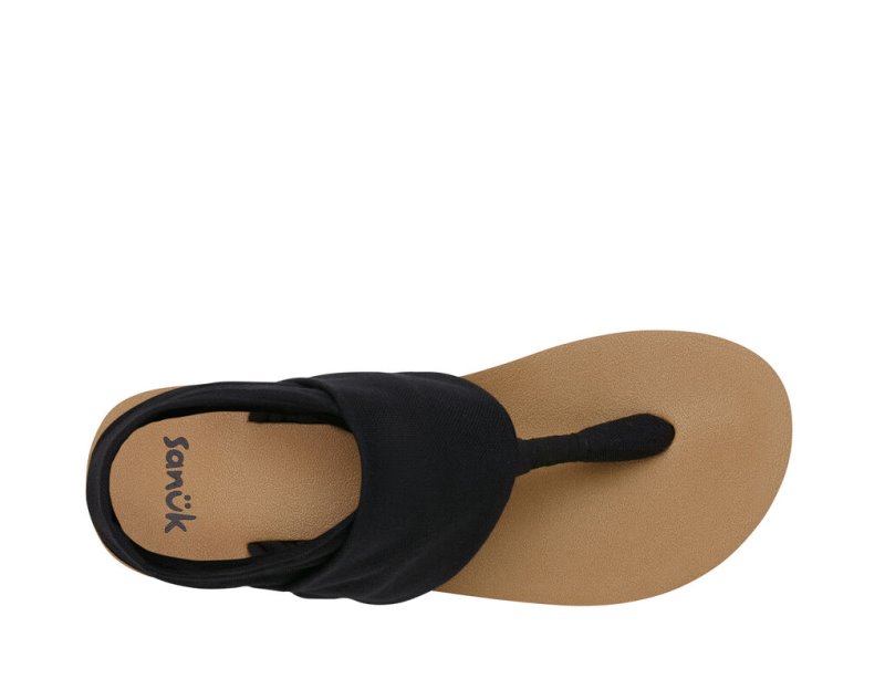 Sanuk Slingback ST Veganska Sandaler Dam Svarta Bruna | JSOP1185