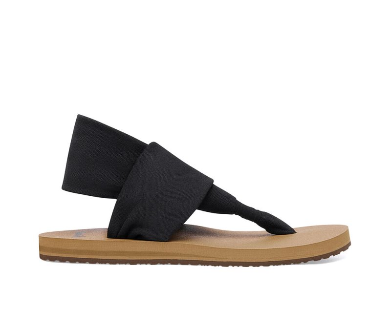 Sanuk Slingback ST Veganska Sandaler Dam Svarta Bruna | JSOP1185