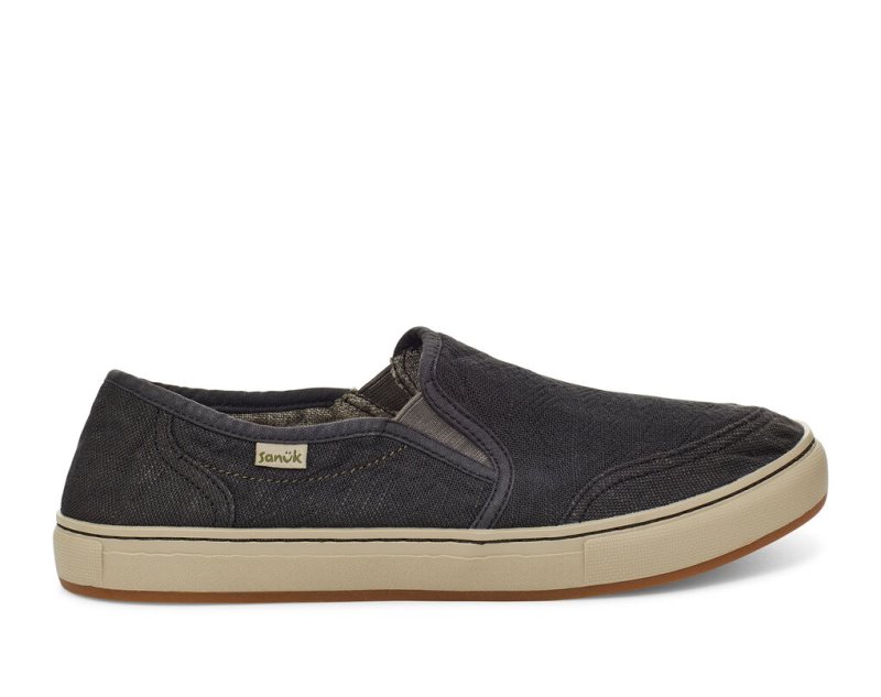 Sanuk Tideline Hemp Slip-on Skor Herr Svarta | JSOP1361