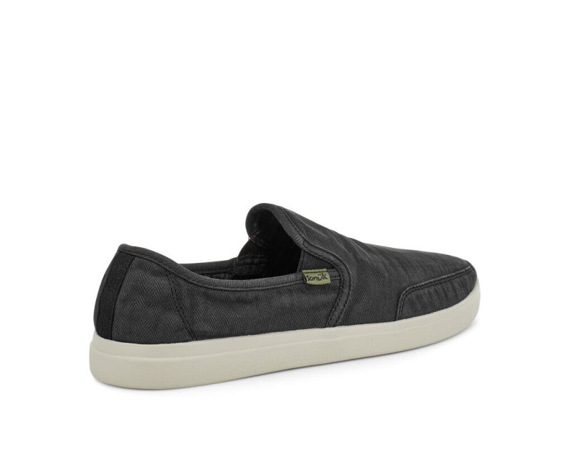 Sanuk Vagabond Slip-On Sneaker Wash Veganska Skor Herr Svarta | JSOP1373