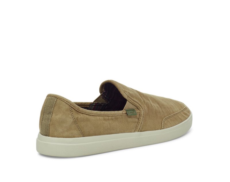 Sanuk Vagabond Slip-On Sneaker Wash Veganska Skor Herr Khaki | JSOP1375