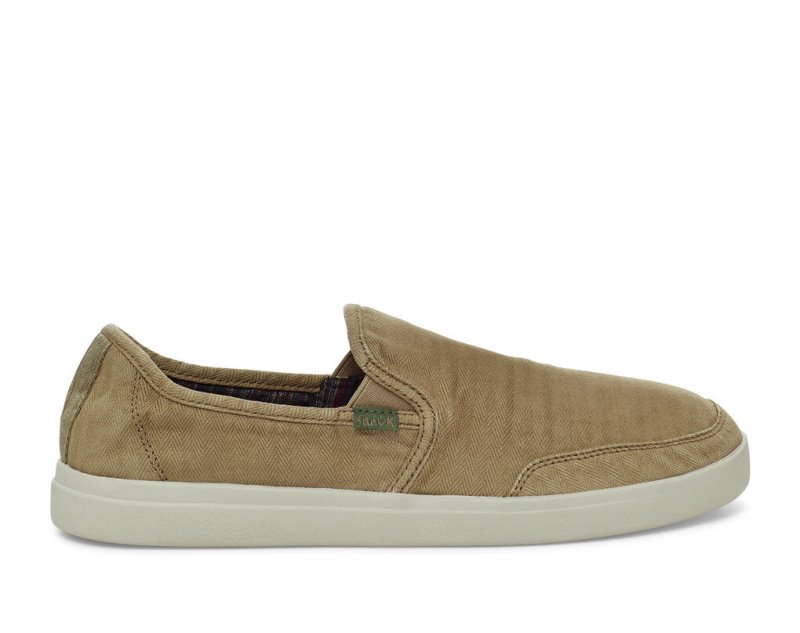 Sanuk Vagabond Slip-On Sneaker Wash Veganska Skor Herr Khaki | JSOP1376