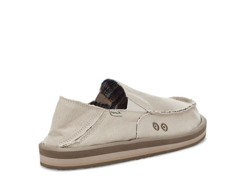 Sanuk Vagabond Soft Top Hemp Collapsible Heel Skor Herr Beige | JSOP1379